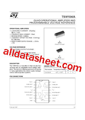 TSM104A Datasheet PDF STMicroelectronics