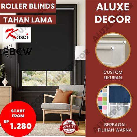 Jual Roller Blind Kosei BCW Dimout Blok 80 Cahaya Tirai Jendela