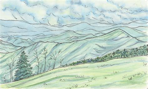 Watercolor Print – Blue Ridge Mountains – The Notions Journey