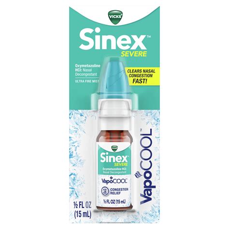 Vicks Sinex Severe Vapocool Sinus Decongestant Nasal Spray Fl Oz