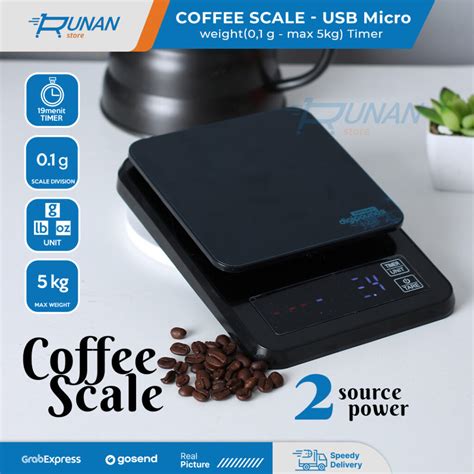 Jual Timbangan Kopi Digital With Timer Coffee Scale Usb Power Kg