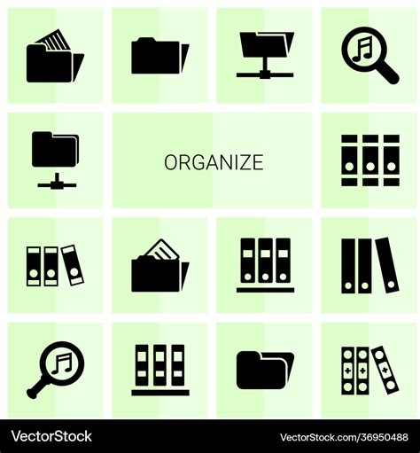 Organize Icons Royalty Free Vector Image Vectorstock