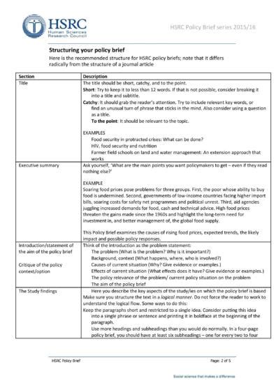 50 Free Policy Brief Templates Ms Word Templatelab