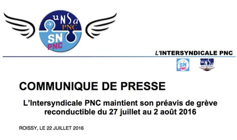 L Intersyndicale Pnc Maintient Son Pr Avis De Gr Ve Reconductible Du