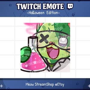 Twitch Emote Cute Zombie Cat Science Chemistry Lab Emotes Etsy