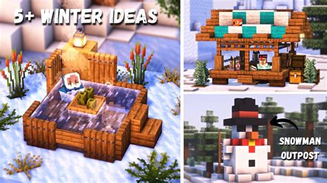 Minecraft 5 Unique Winter Build Hacks And Ideas I Easy Tutorial Youtube