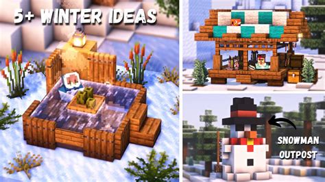 Minecraft Unique Winter Build Hacks Ideas I Easy Tutorial Youtube