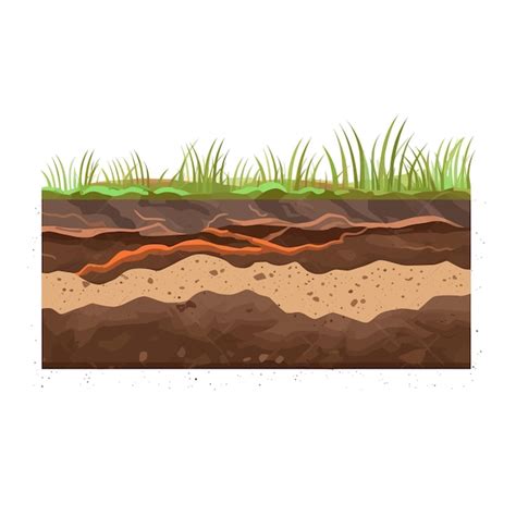 Premium Vector Soil Ground Or Underground Layers Grass Land And Earth