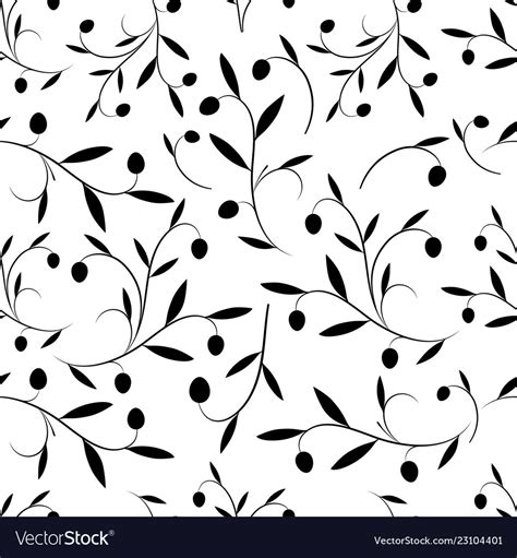 Seamless Pattern Of Olive Branches Royalty Free Vector Image