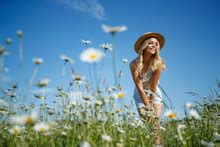 Woman Flowers Field Meadow Free Stock Photo Public Domain Pictures