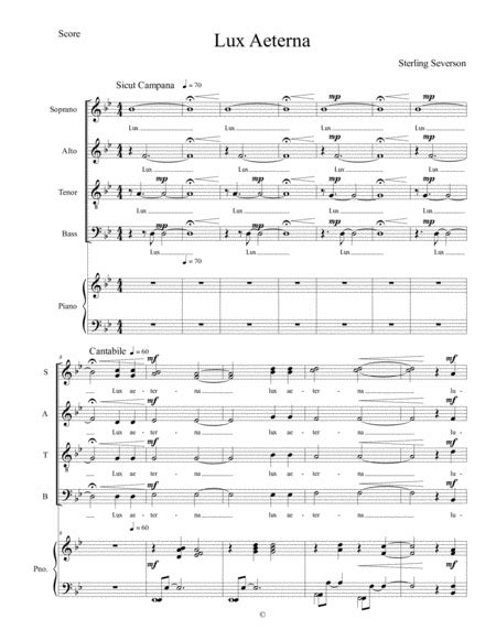 Lux Aeterna 4 Part Digital Sheet Music Sheet Music Plus