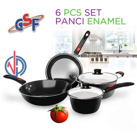 Jual Panci Set Enamel Gsf Panci Wajan Enamel Gsf Cookware Set Enamel