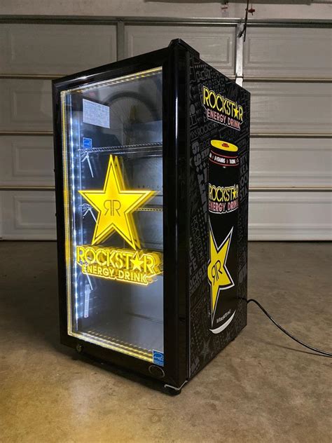 Brand New Idw Rockstar Energy Drink Fridge Cooler Refrigerator Red Bull