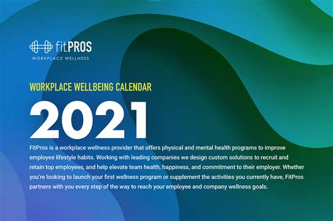 2021 Wellbeing Calendar