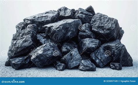 Pile Of Black Coal Rocks On A Gravel Surface Dark Mineral Resource