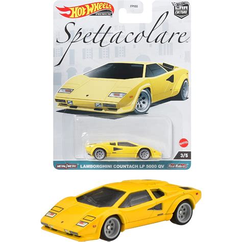 Premium bánh cao su Xe mô hình Hot Wheels Spettacolare Lamborghini Countach LP QV