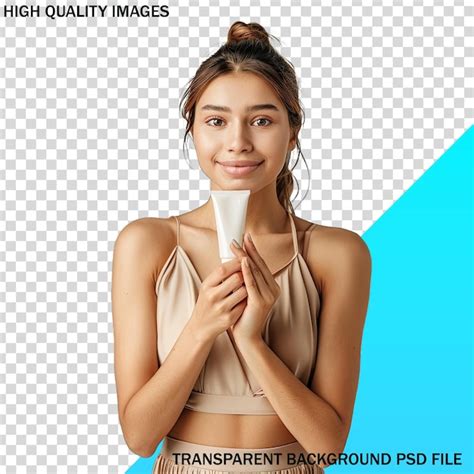 Premium Psd A Woman Holding A Glass Of Water In Her Hands