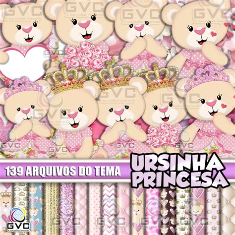 Kit Digital Ursinha Princesa Elo Produtos Especiais