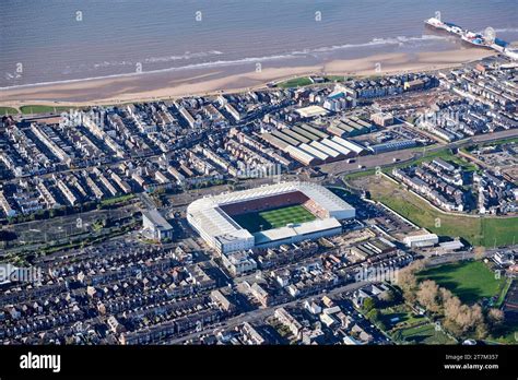 An Aerial Photograph Of Bloomfield Road Home Of Blackpool Football