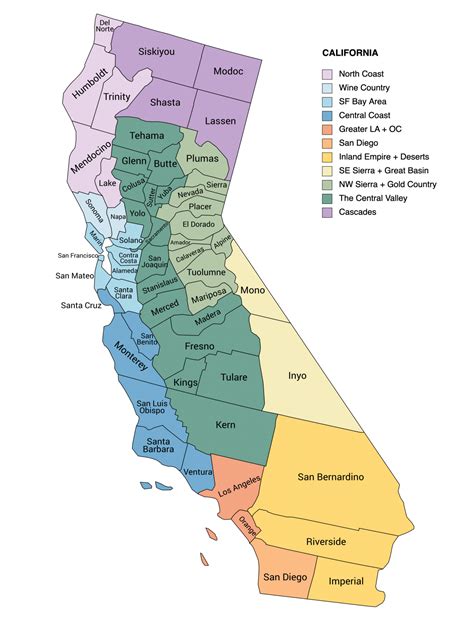 Amg Inspired Travel Living Design Us California Counties Map