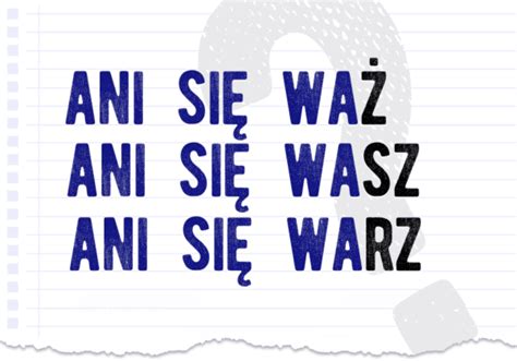 Ani Si Wa Ani Si Wasz Ani Si Warz Poprawna Forma Polszczyzna Pl