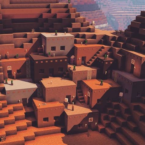 Godalions Minecraft On Instagram A Beautiful Mesa Biome Village Built