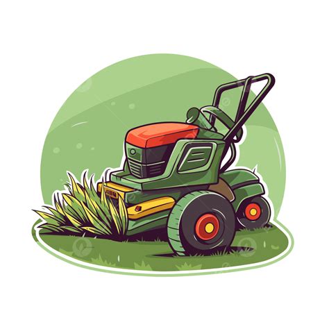 Lawn Mower Mower Lawn Mower In The Wild Cartoon Vector Illustration In