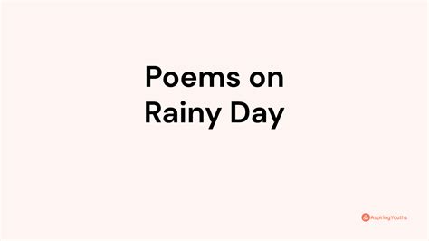 Poems on Rainy Day