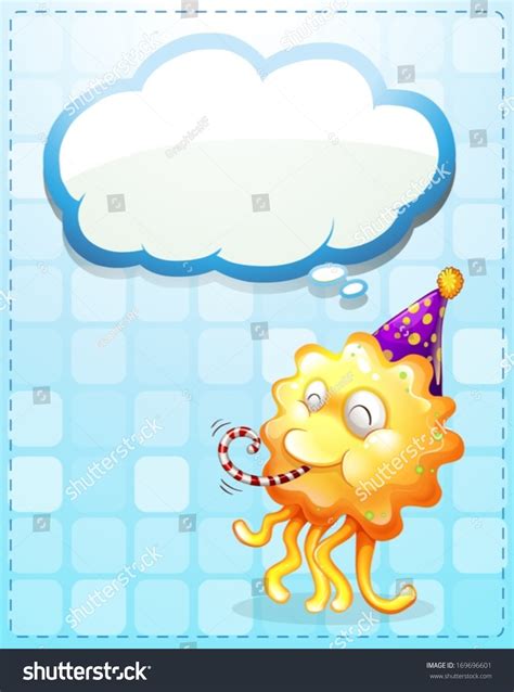 Illustration Monster Empty Cloud Template Stock Vector Royalty Free