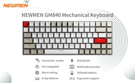 Amazon Newmen Gm Gaming Keyboard Wired Bluetooth G Hot Swappable Anti Ghosting