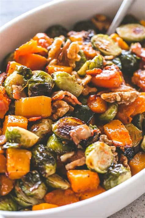 Roasted Butternut Squash With Brussels Sprouts Einfachbacken Vip