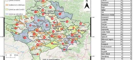 Harta e komunave të Kosovës që nuk janë prekur nga COVID-19