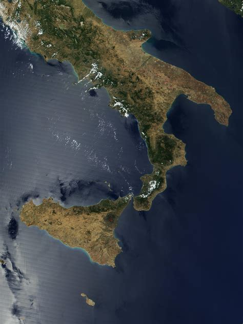 Nasa Visible Earth Fires In Southern Italy And Lava Flow From Mount