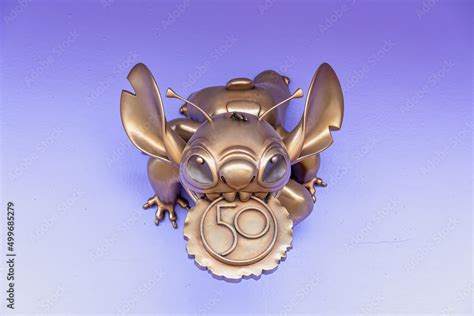 Stitch Gold Statue 50th Anniversary Disney Stock Photo Adobe Stock