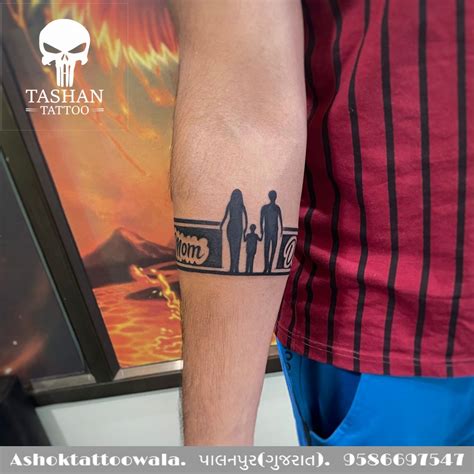 Hand Band Tattoo With Mom Dad Logo Tashan Tattoo Ashok Tattoowala