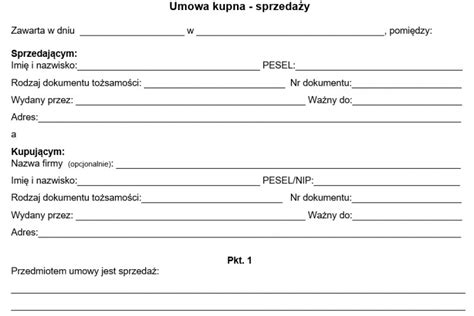 Uniwersalna umowa kupna sprzedaży pobierz PDF lub DOC Sprzedawacz pl