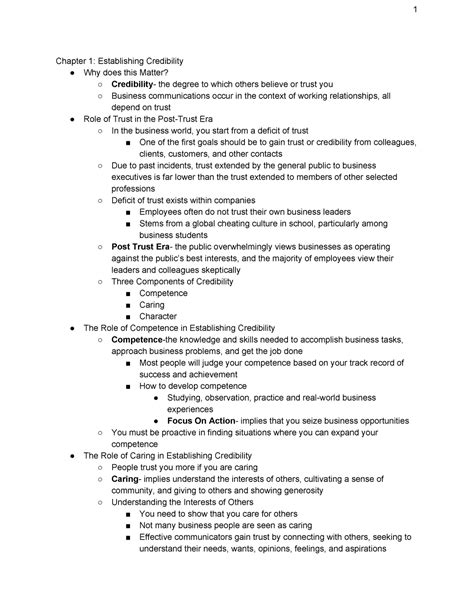 Buad302 Complete Notes Chapter 1 Establishing Credibility Why Does