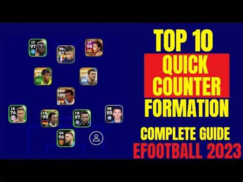 TOP 10 BEST QUICK COUNTER FORMATION IN EFootball 2023 Mobile Best