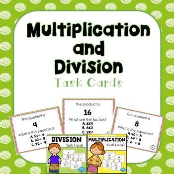 Multiplication And Division Task Cards Bundle Division Task Cards