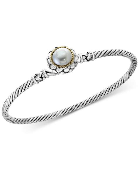 Effy Collection Balissima By Effy® Cultured Freshwater Pearl 9mm Bangle Bracelet In Sterling