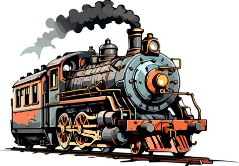 Steam Locomotive Train Cartoon Clip Art AI Generative 33234118 PNG