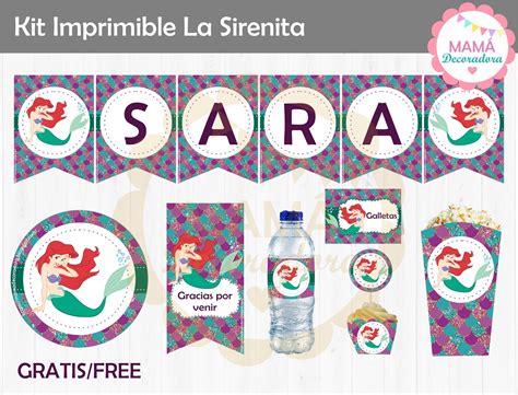 Mam Decoradora Kit Imprimible La Sirenita