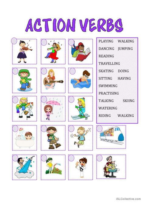 Action Verbs English Esl Worksheets Pdf Doc Nbkomputer