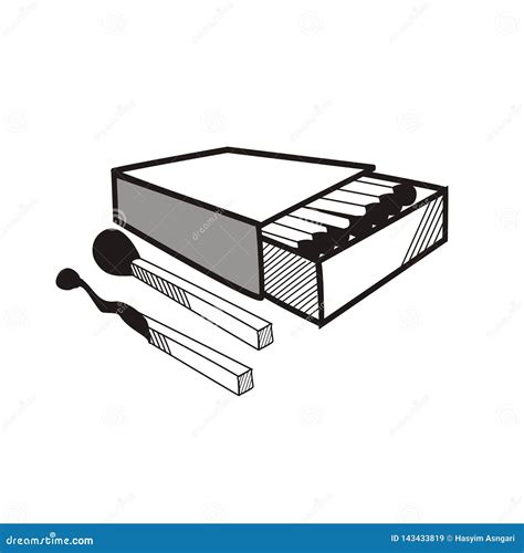 Bosquejo Exhausto De La Mano Tradicional De Los Mathces Stock De