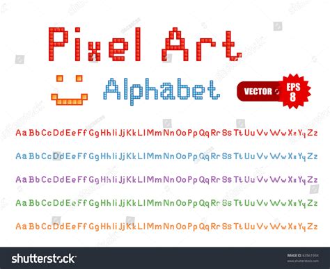 Vector Set Color Pixel Art Alphabets Stock Vektorgrafik Lizenzfrei