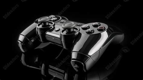 Playstation 3 Controller With Buttons On Black Surface Powerpoint