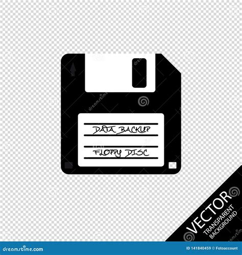 Floppy Disc Data Backup Vector Illustration Isolated On Transparent