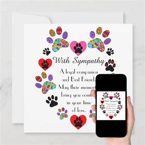 Beautiful Loss Of A Pet Dog Sympathy Card Zazzle