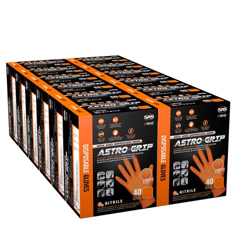 Astro-Grip Disposable Nitrile Gloves, Orange, 480-Pack | Northern Tool