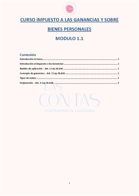 Modulo 11 Introducción Al Impuesto Curso Impuesto A Las Ganancias